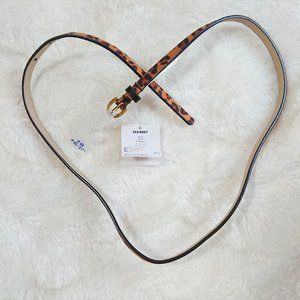 NWT Old Navy Leopard skinny belt XS
